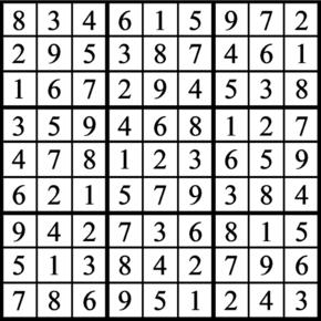 Answers to Previous Sudoku Puzzle