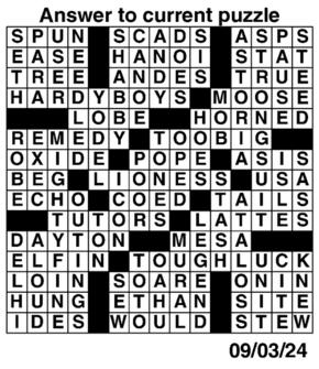 Answers to Previous Crossword