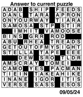 Answers to Previous Crossword