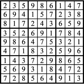 Answers to Previous Sudoku Puzzle