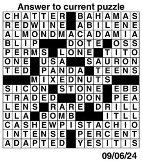 Answers to Previous Crossword