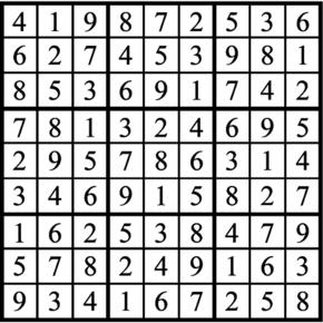 Answers to Previous Sudoku Puzzle