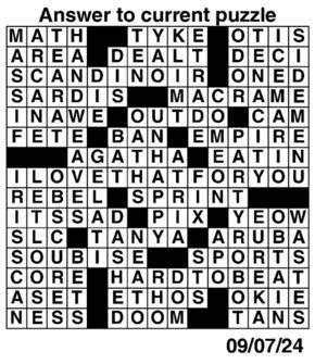 Answers to Previous Crossword