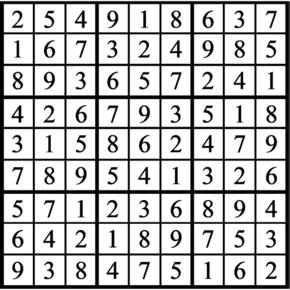 Answers to Previous Sudoku Puzzle