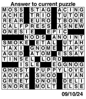 Answers to Previous Crossword