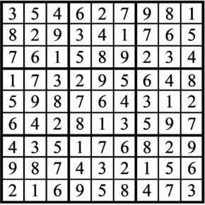 Answers to Previous Sudoku Puzzle