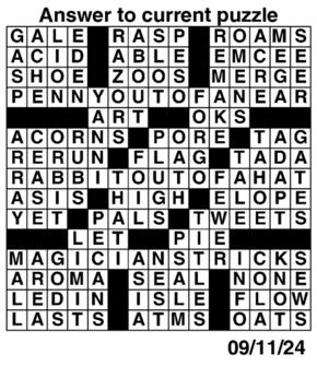 Answers to Previous Crossword