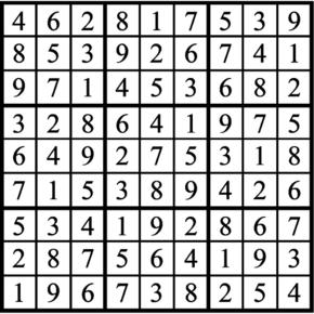 Answers to Previous Sudoku Puzzle