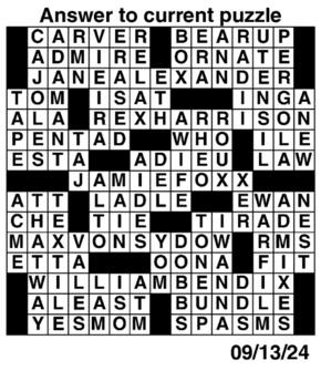 Answers to Previous Crossword