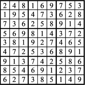 Answers to Previous Sudoku Puzzle