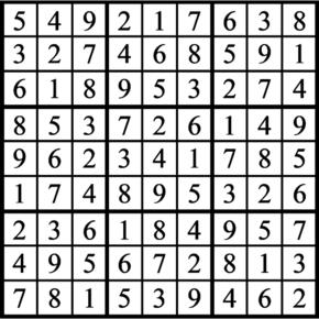 Answers to Previous Sudoku Puzzle