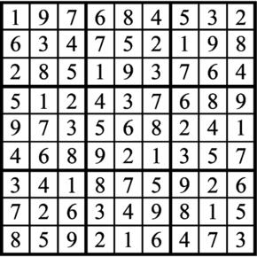 Answers to Previous Sudoku Puzzle