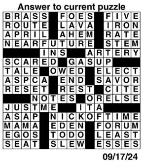 Answers to Previous Crossword