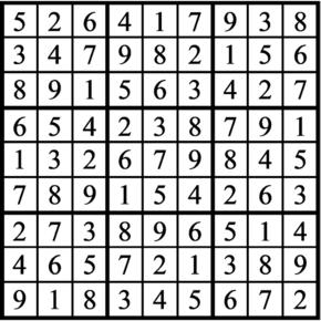 Answers to Previous Sudoku Puzzle