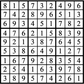 Answers to Previous Sudoku Puzzle