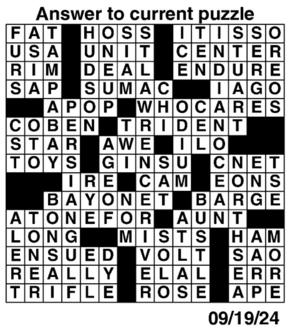 Answers to Previous Crossword