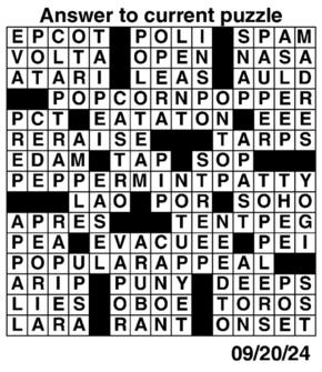 Answers to Previous Crossword