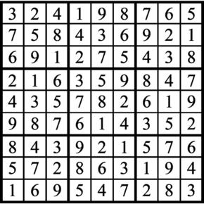 Answers to Previous Sudoku Puzzle