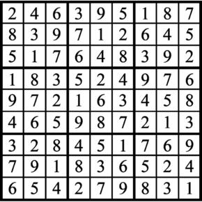 Answers to Previous Sudoku Puzzle