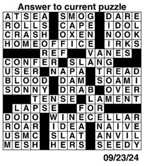 Answers to Previous Crossword