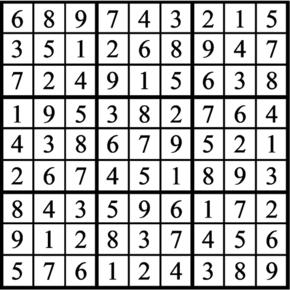 Answers to Previous Sudoku Puzzle