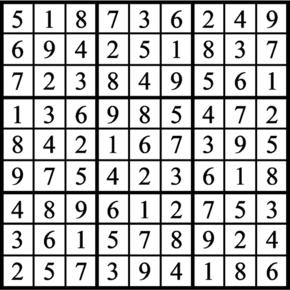 Answers to Previous Sudoku Puzzle