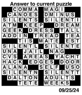 Answers to Previous Crossword