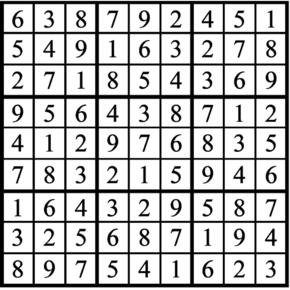 Answers to Previous Sudoku Puzzle