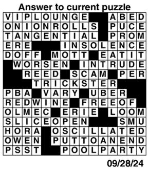 Answers to Previous Crossword