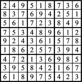 Answers to Previous Sudoku Puzzle