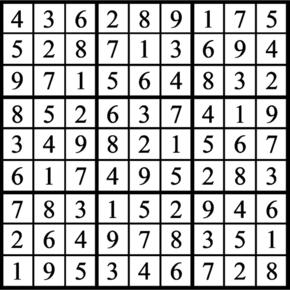 Answers to Previous Sudoku Puzzle