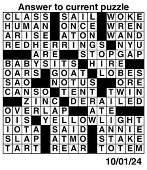 Answers to Previous Crossword