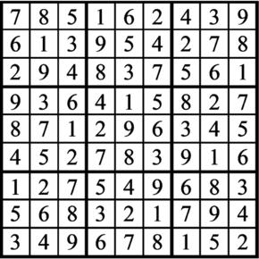 Answers to Previous Sudoku Puzzle