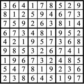 Answers to Previous Sudoku Puzzle