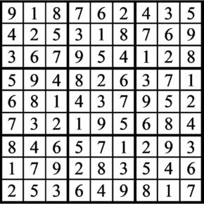 Answers to Previous Sudoku Puzzle