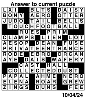 Answers to Previous Crossword