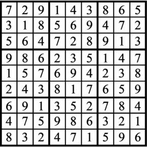 Answers to Previous Sudoku Puzzle