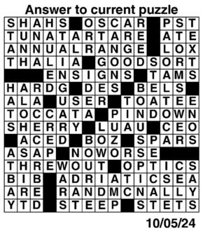 Answers to Previous Crossword