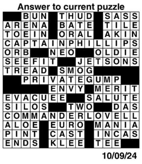 Answers to Previous Crossword