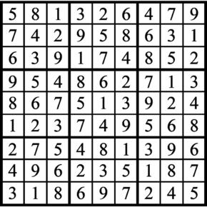 Answers to Previous Sudoku Puzzle