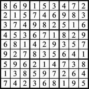 Answers to Previous Sudoku Puzzle