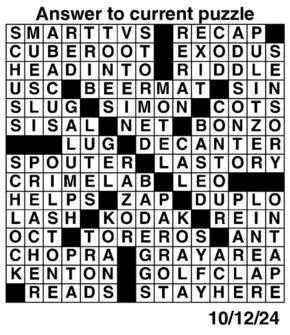 Answers to Previous Crossword