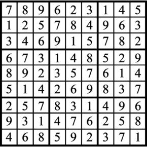 Answers to Previous Sudoku Puzzle