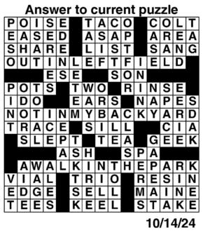 Answers to Previous Crossword