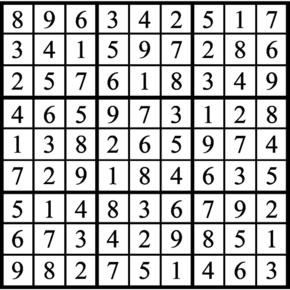 Answers to Previous Sudoku Puzzle