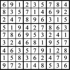 Answers to Previous Sudoku Puzzle