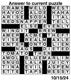 Answers to Previous Crossword