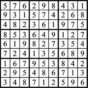 Answers to Previous Sudoku Puzzle