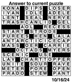 Answers to Previous Crossword