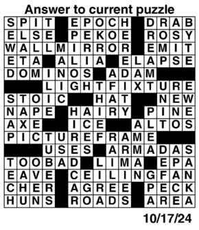 Answers to Previous Crossword